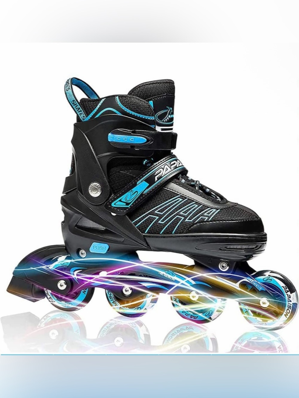 ADJUSTABLE (4 SIZES ) Inline Skates Light Up Wheels, Outdoor UNISEX XL